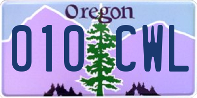 OR license plate 010CWL