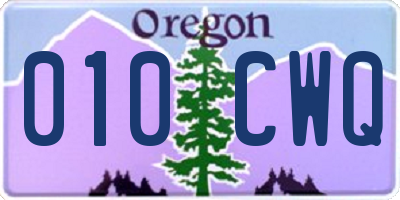OR license plate 010CWQ