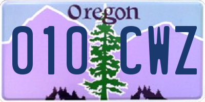 OR license plate 010CWZ