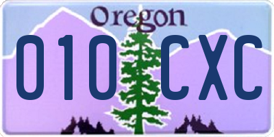 OR license plate 010CXC