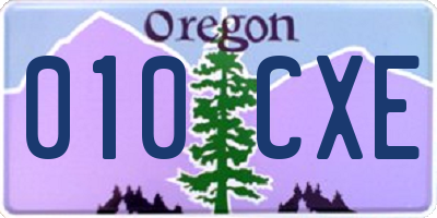 OR license plate 010CXE