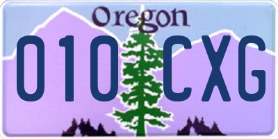 OR license plate 010CXG
