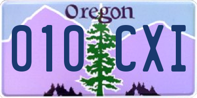 OR license plate 010CXI