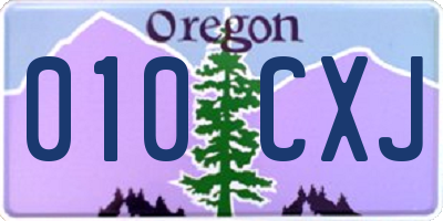OR license plate 010CXJ