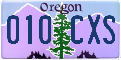 OR license plate 010CXS