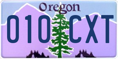 OR license plate 010CXT