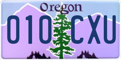 OR license plate 010CXU