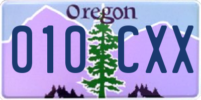 OR license plate 010CXX