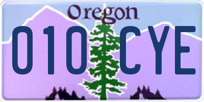 OR license plate 010CYE