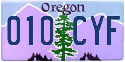 OR license plate 010CYF