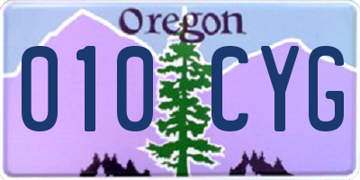 OR license plate 010CYG