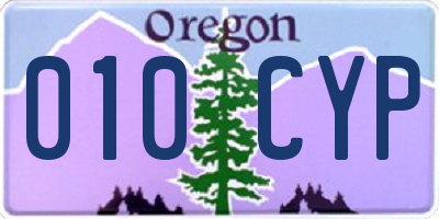 OR license plate 010CYP