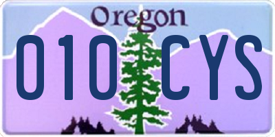 OR license plate 010CYS