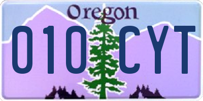 OR license plate 010CYT