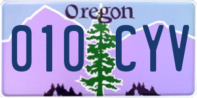 OR license plate 010CYV
