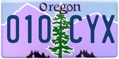 OR license plate 010CYX