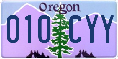 OR license plate 010CYY
