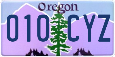 OR license plate 010CYZ