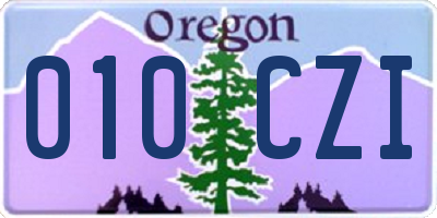 OR license plate 010CZI