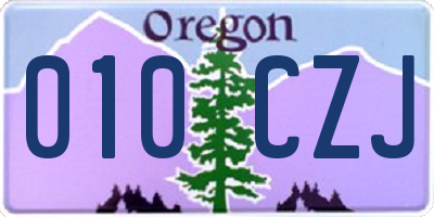OR license plate 010CZJ