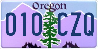 OR license plate 010CZQ
