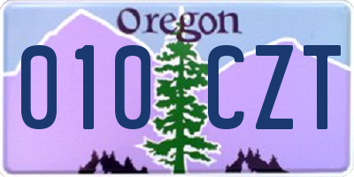 OR license plate 010CZT