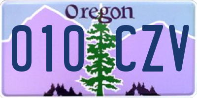 OR license plate 010CZV