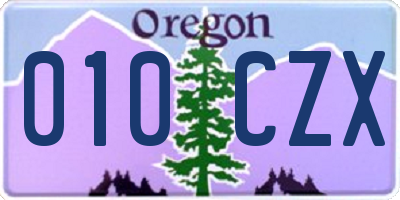 OR license plate 010CZX