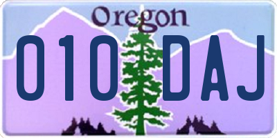 OR license plate 010DAJ