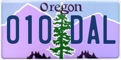 OR license plate 010DAL