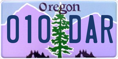 OR license plate 010DAR