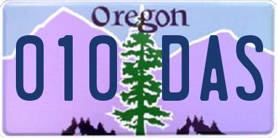 OR license plate 010DAS