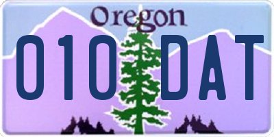 OR license plate 010DAT