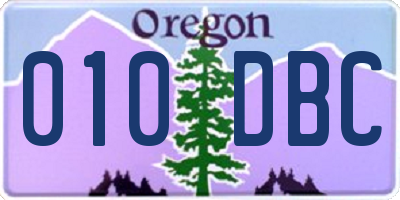 OR license plate 010DBC