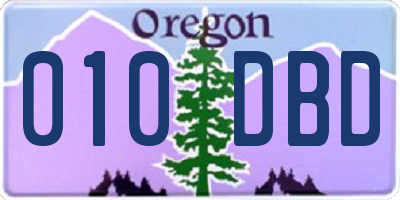 OR license plate 010DBD