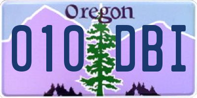 OR license plate 010DBI