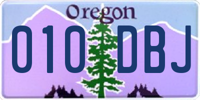 OR license plate 010DBJ