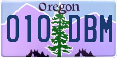 OR license plate 010DBM