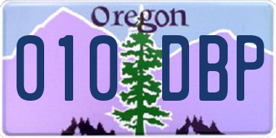 OR license plate 010DBP