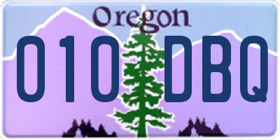 OR license plate 010DBQ