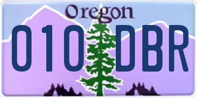 OR license plate 010DBR