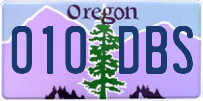 OR license plate 010DBS