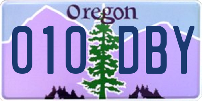 OR license plate 010DBY