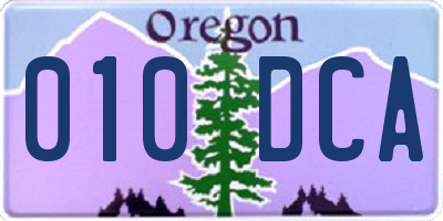 OR license plate 010DCA