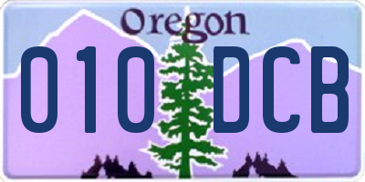 OR license plate 010DCB
