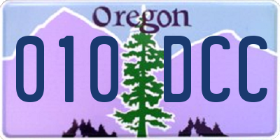 OR license plate 010DCC