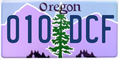 OR license plate 010DCF