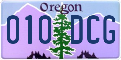 OR license plate 010DCG