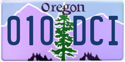OR license plate 010DCI