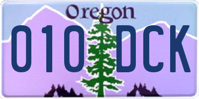 OR license plate 010DCK